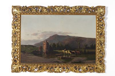 Scuola del XIX-XX Secolo Paesaggio con Cavalli