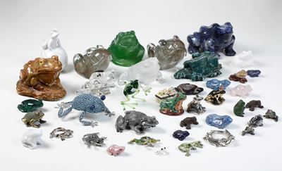 Collezione di Rane e Tartarughe in Vari Meteriali