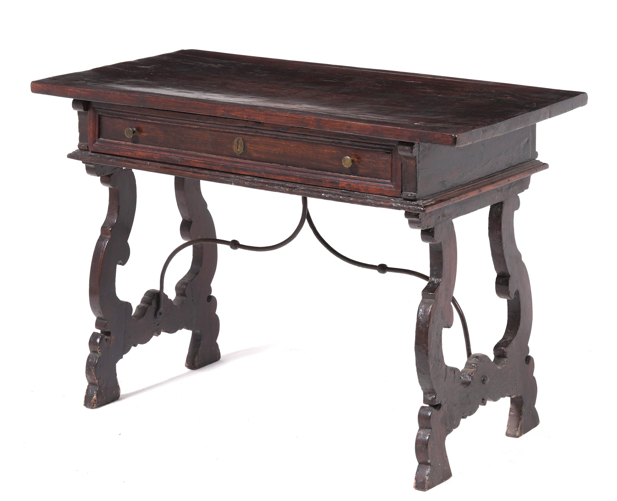 Tavolo in Legno con Montanti a Lira. XIX Secolo