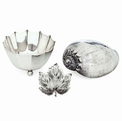 Ciotola Tiffany, Usa, XX Secolofoglia. Argentiere Clementi, Bologna per Gianmaria Buccellati, Ita...