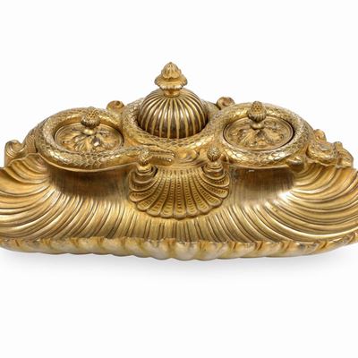 Calamaio in Bronzo Dorato. Fonditore del XIX Secolo