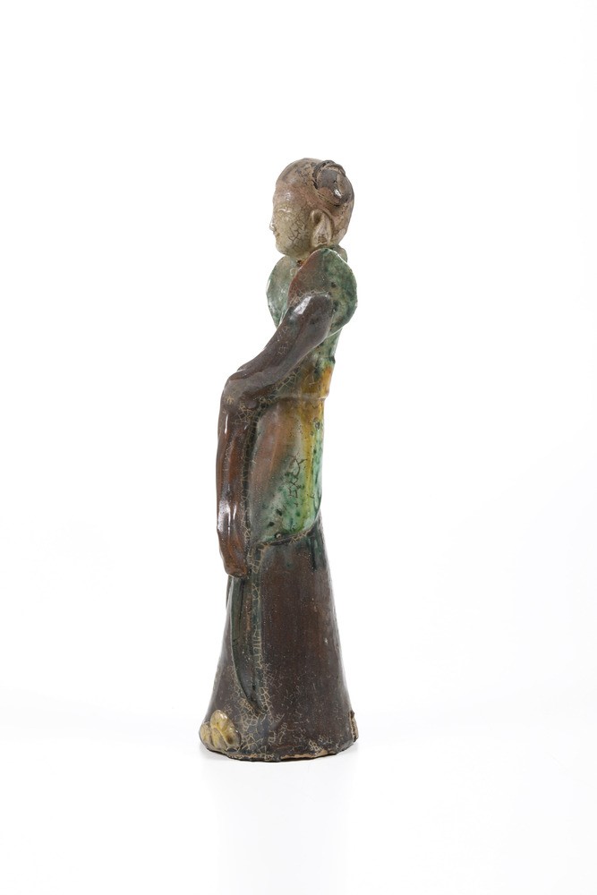 Figurina Femminile in Terracotta Smaltata, Cina, XX Secolo