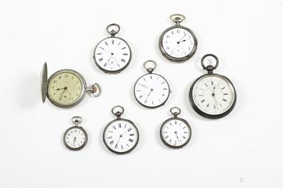Otto Orologi da Tasca con Cassa in Argento