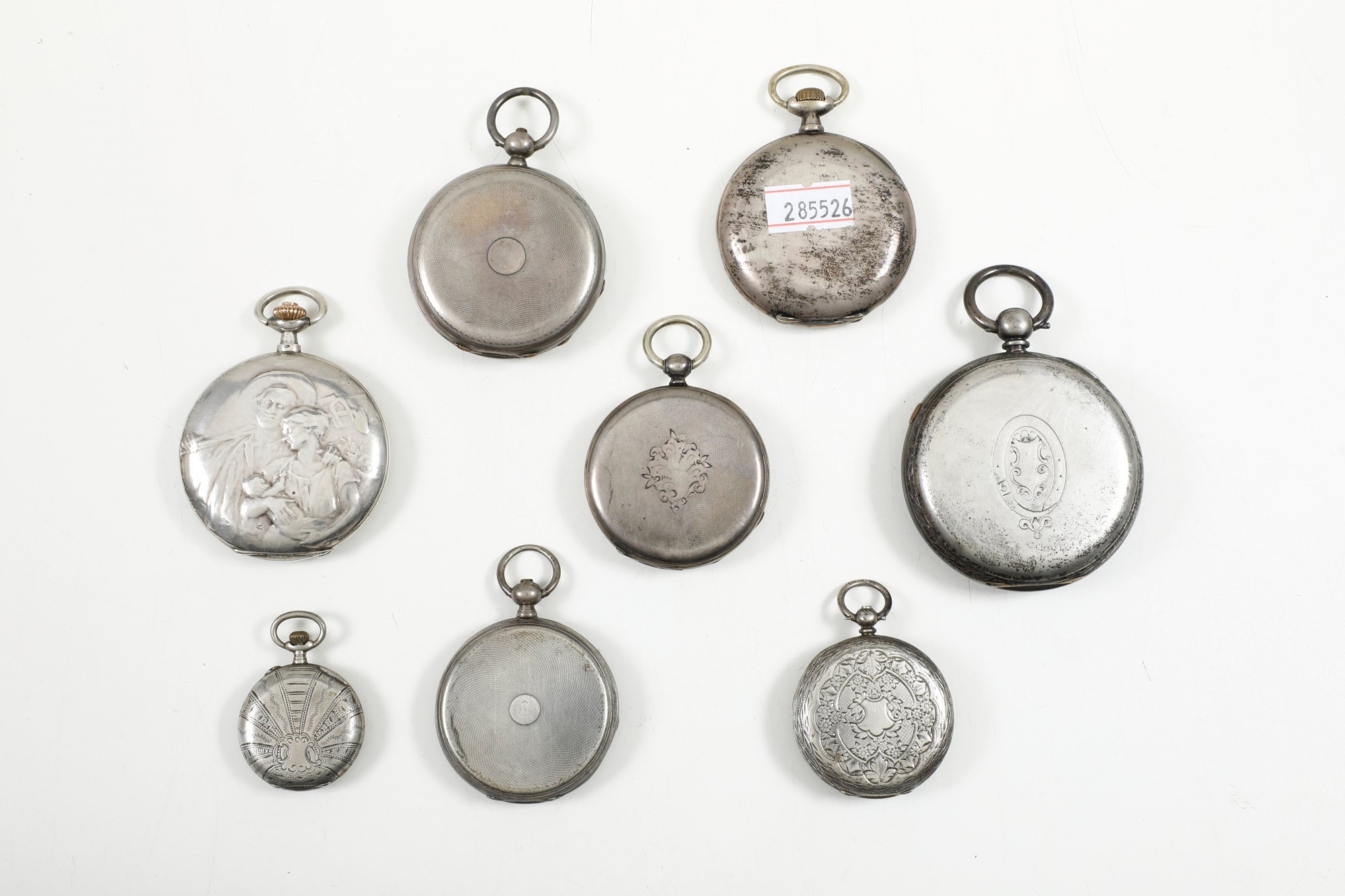 Otto Orologi da Tasca con Cassa in Argento