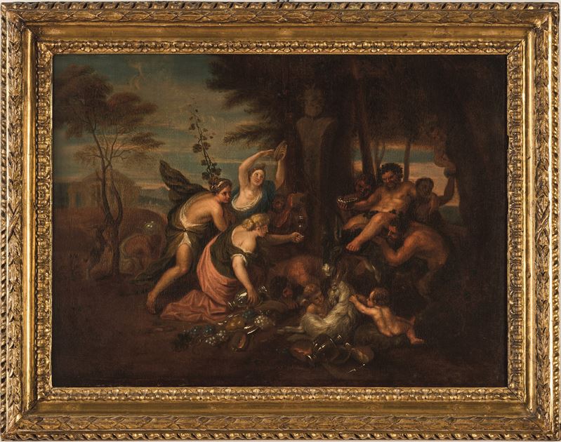 Scuola del XVII secolo Baccanale  - olio su tela - Auction Old Masters - Cambi Casa d'Aste