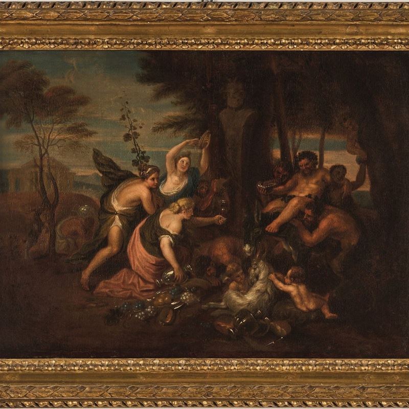 Scuola del XVII secolo Baccanale  - olio su tela - Asta Pittura Antica - Cambi Casa d'Aste
