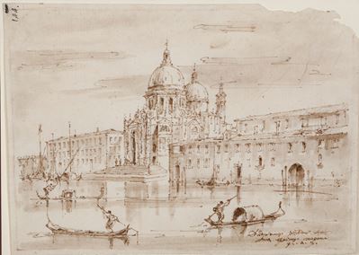 Veduta del Canal Grande con la Chiesa della Salute