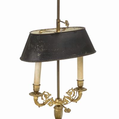 Lampada Bouillotte in Bronzo Dorato, XIX Secolo