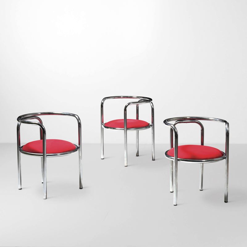 Gae Aulenti : Tre sedie della serie Locus Solus  - Asta Design Lab - Cambi Casa d'Aste