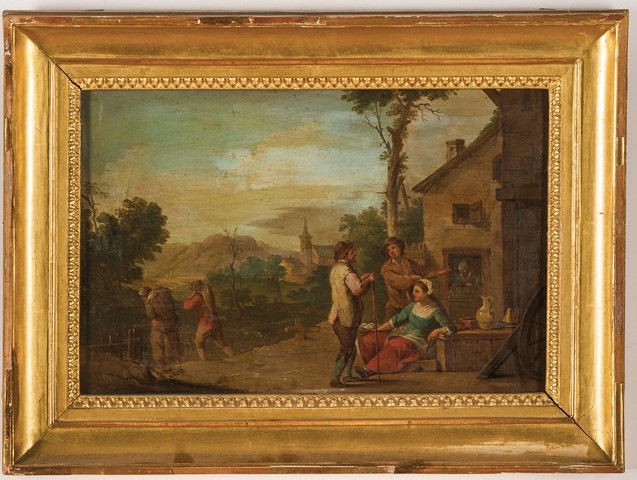 Scuola del XVIII Secolo Scene di Genere con Popolani