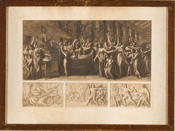 Luigi Ademolli Ricerca degli estinti Greci e Troiani - Offerta a Pallade fatta da Ecuba e dalle donne troiane... Italia, (1790-1795)