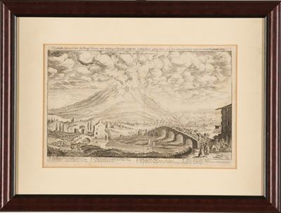 Joachino Sandrart Vesuvius Mons Napoleos... Francoforte, (1688)