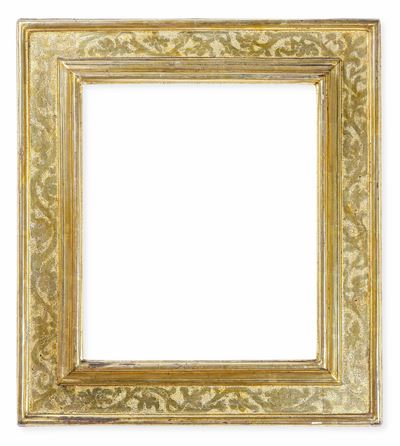 Cornice a Cassetta in Legno Dorato e Bulinato, Stati Pontifici, XVII Secolo