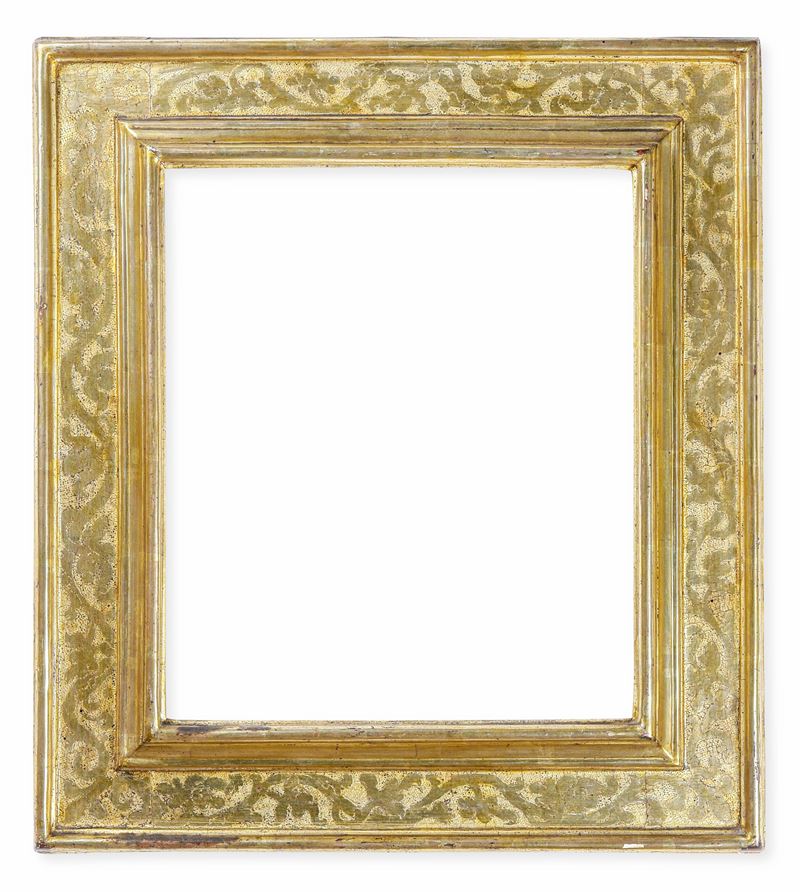 Cornice a cassetta in legno dorato e bulinato, Stati Pontifici, XVII secolo  - Auction Antique Frames - Cambi Casa d'Aste