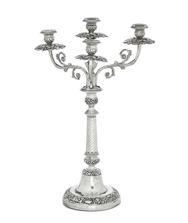 A candle holder, Naples, early 1800s