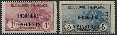 1919, Indocina, Francobolli di Francia (orfanelli)