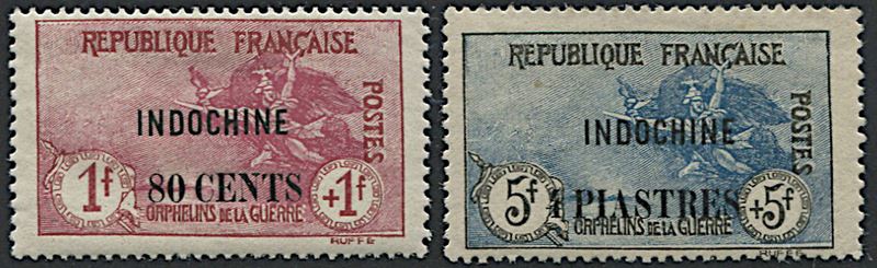 1919, Indocina, francobolli di Francia (Orfanelli)  - Asta Filatelia - Cambi Casa d'Aste