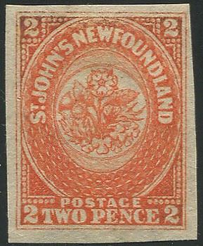 1860, New Foundland, 2p. orange