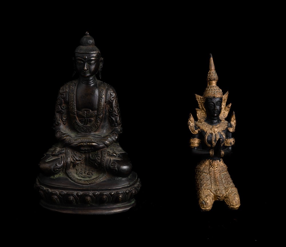 Lotto di Sei Composto Da: Quattro Figure di Buddha, Figura di Budai e Figura di Saggio, Cina e Th...