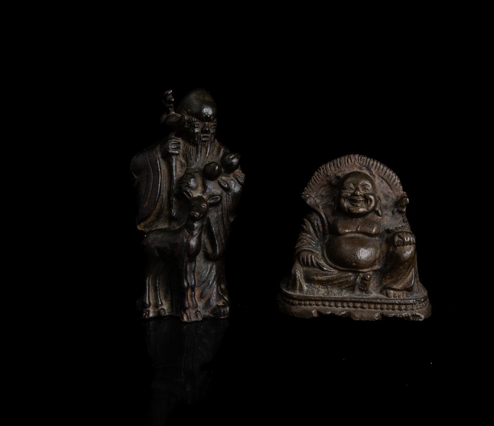 Lotto di Sei Composto Da: Quattro Figure di Buddha, Figura di Budai e Figura di Saggio, Cina e Th...