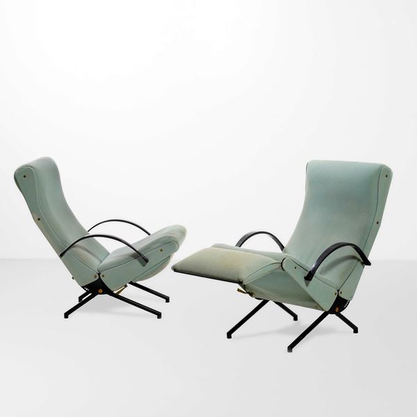 Osvaldo Borsani - Due Poltrone chaise longue reclinabili mod. P40