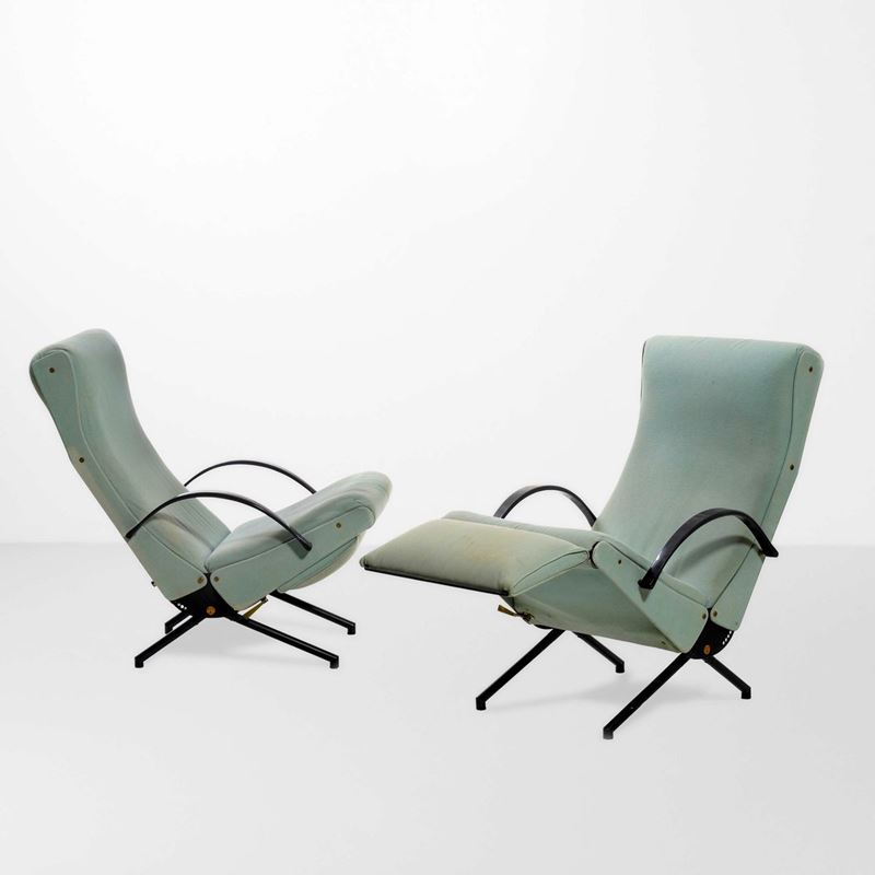 Osvaldo Borsani : Due Poltrone chaise longue reclinabili mod. P40  - Auction Design - Cambi Casa d'Aste