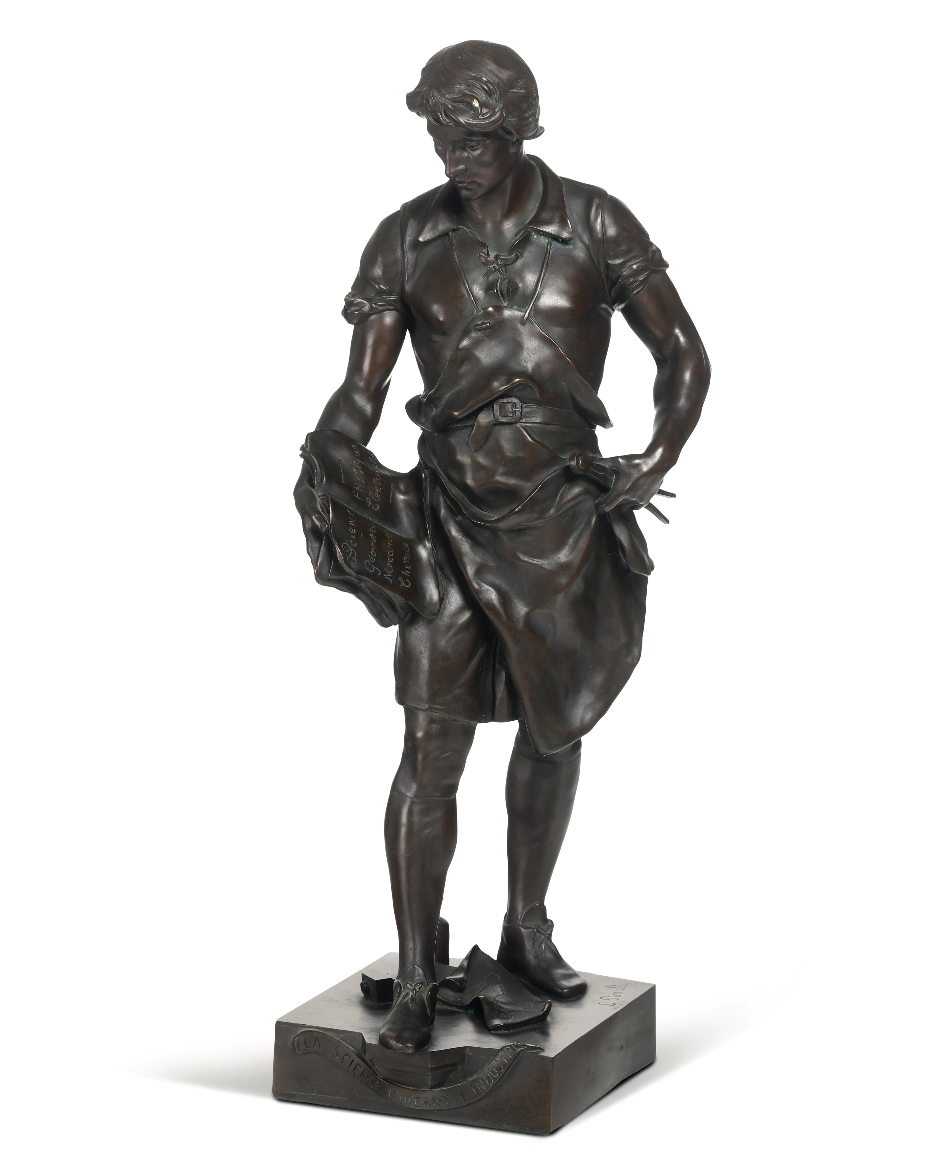E. Picault, La Science Guidant l'Industrie, scultura in bronzo
