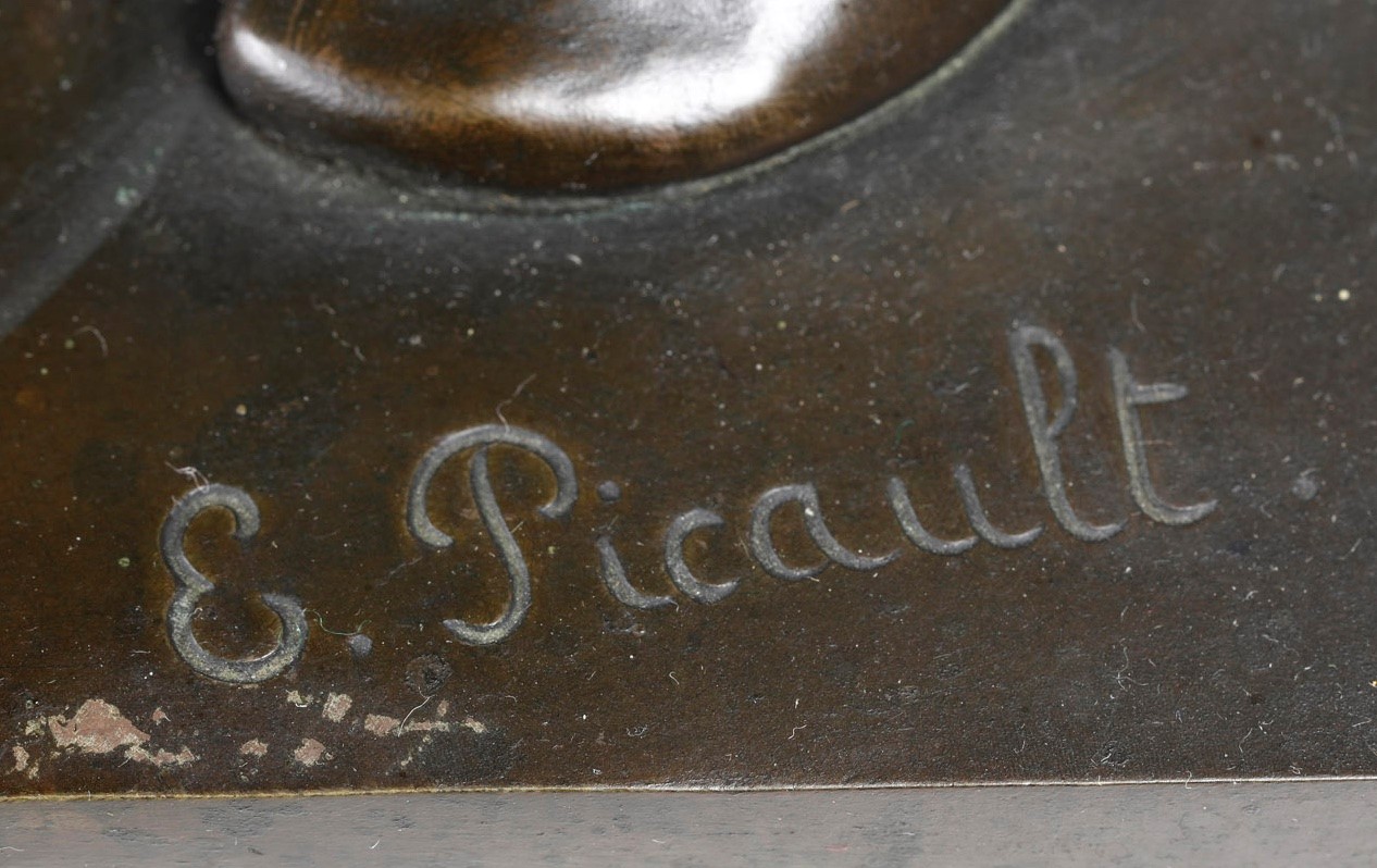 E. Picault, La Science Guidant l'Industrie, scultura in bronzo