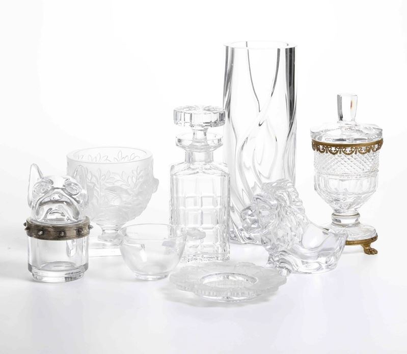 Lotto di oggetti in vetro.  - Asta Ceramiche e vetri  - Cambi Casa d'Aste
