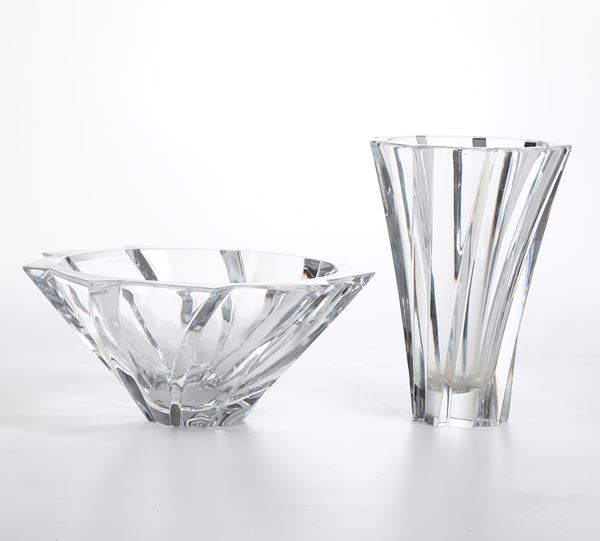 Vaso e ciotola. Francia, Manifattura Baccarat, XX secolo.