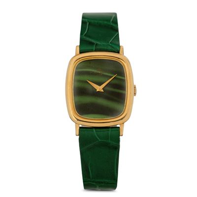 "ellipse" in Oro Giallo 18k Carica Manuale, Quadrante Color Verde Malachite, Chiusura Deployante,...