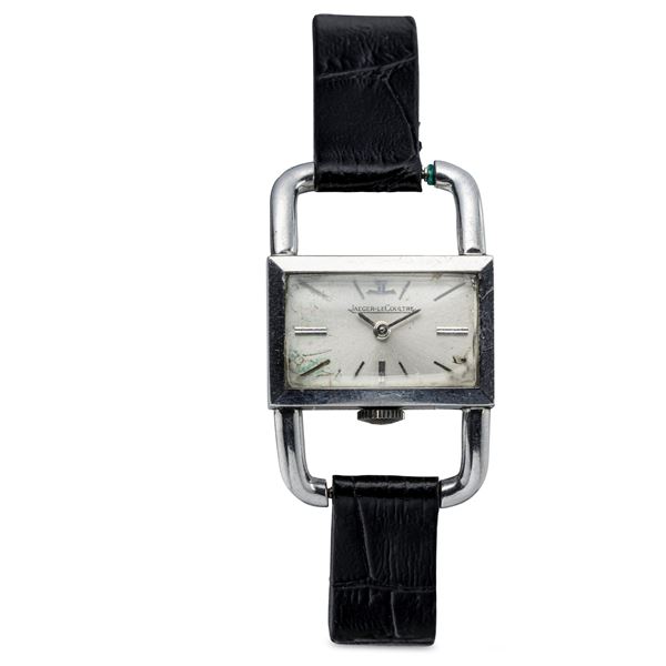 Jaeger-LeCoultre - Stravagante orologio Etrier in acciaio carica manuale, quadrante Argentè con indici applicati