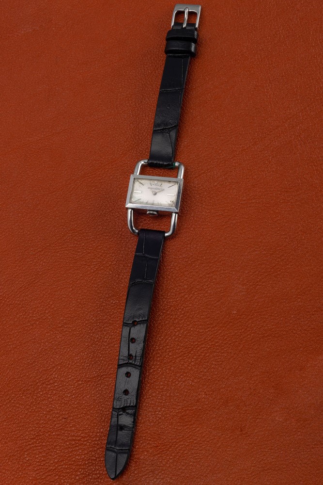 Jaeger-lecoultre - Stravagante Orologio Etrier in Acciaio Carica Manuale, Quadrante Argentè con I...