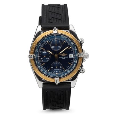 Chronomat in Acciaio con Ghiera Girevole in Oro, Quadrante Blu Soleil, Movimento Automatico e Cin...