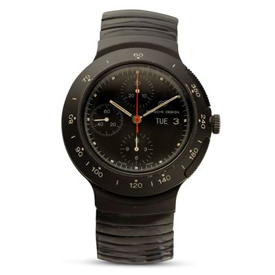Porsche Design Automatico Black Chrono, Pulsanti Integrati nella Cassa, Quadrante Nero con Contat...