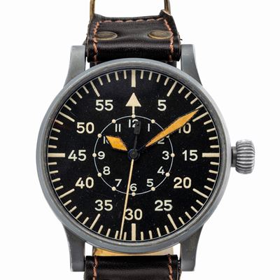 Orologio Fuori Misura Flieger B-uhr della Seconda Guerra Mondiale in Acciaio con Trattamento Grig...