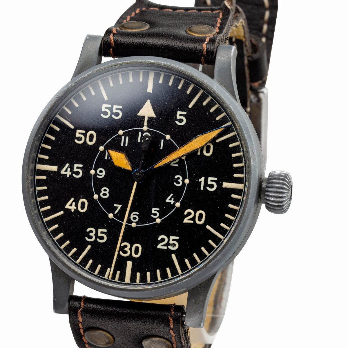 Stowa - Orologio Fuori Misura Flieger B-uhr della Seconda Guerra Mondiale in Acciaio con Trattame...