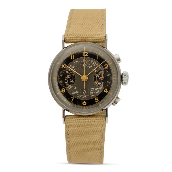 Imperial Watch - Cronografo carica manuale due contatori, tasti a oliva, quadrante galvanico bitonale con scala tachimetrica a chiocciola, numeri Arabi, 36 mm