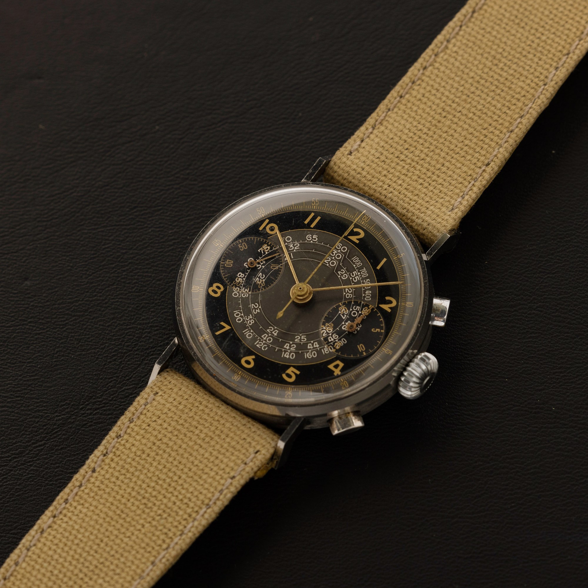Imperial Watch - Cronografo Carica Manuale Due Contatori, Tasti a Oliva, Quadrante Galvanico Bito...