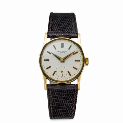 Raro Calatrava Ref 541 in Oro Giallo 18k, Quadrante Argentè con Indici in Oro Applicati e Secondi...