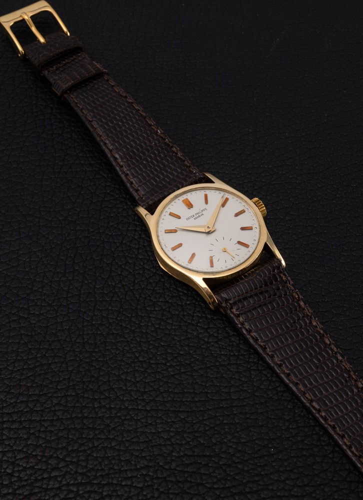 Patek Philippe - Raro Calatrava Ref 541 in Oro Giallo 18k, Quadrante Argentè con Indici in Oro Ap...