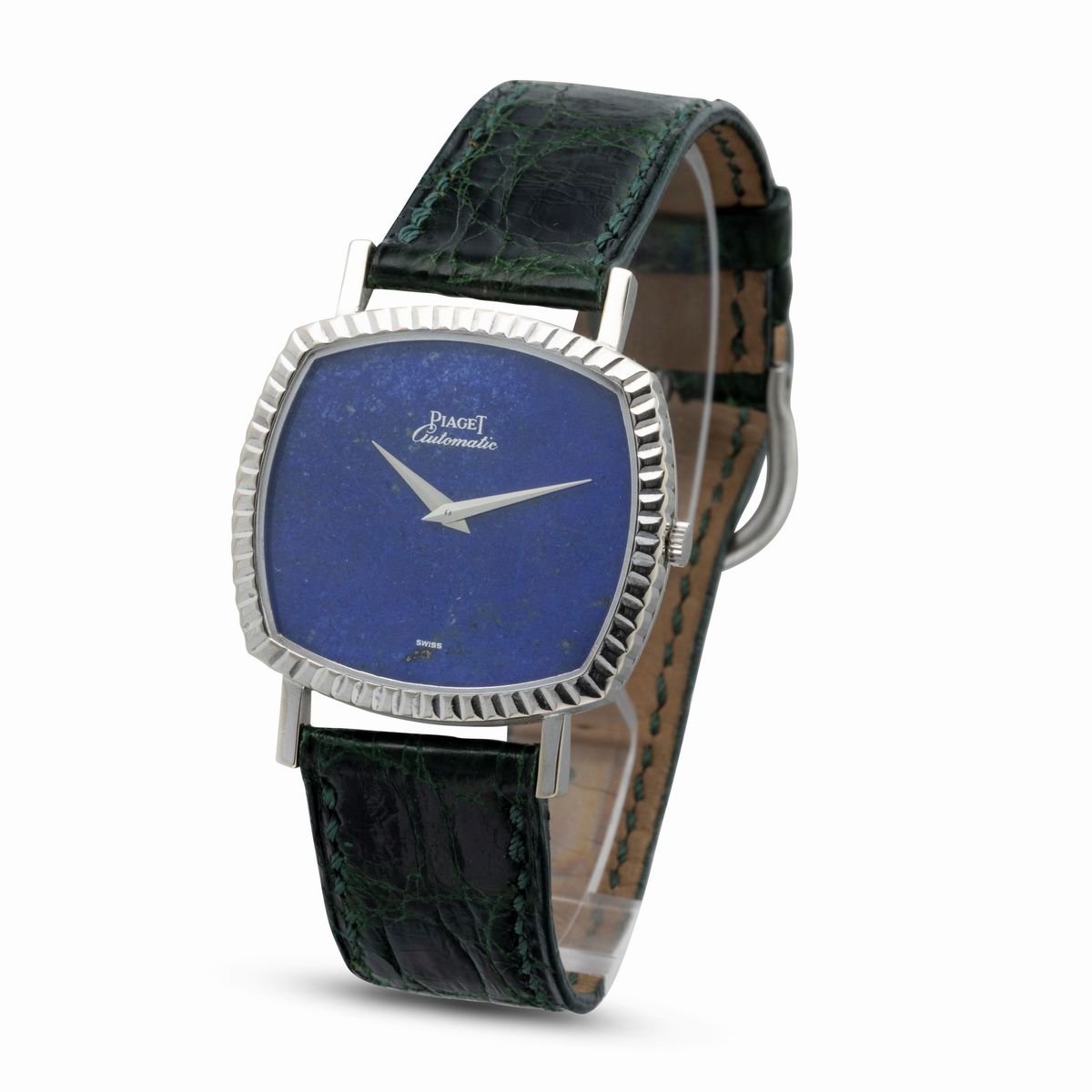Piaget - Fine ed Elegante Orologio di Forma a Cuscino Automatico con Quadrante in Pietra Lapis La...