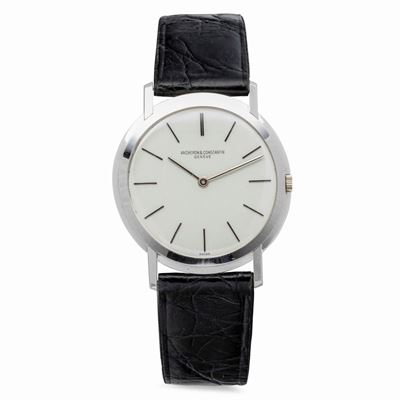 Elegante Patrimony Ultrapiatto con Cassa a Coltello in Oro Bianco 18k, Quadrante Argentè con Indi...
