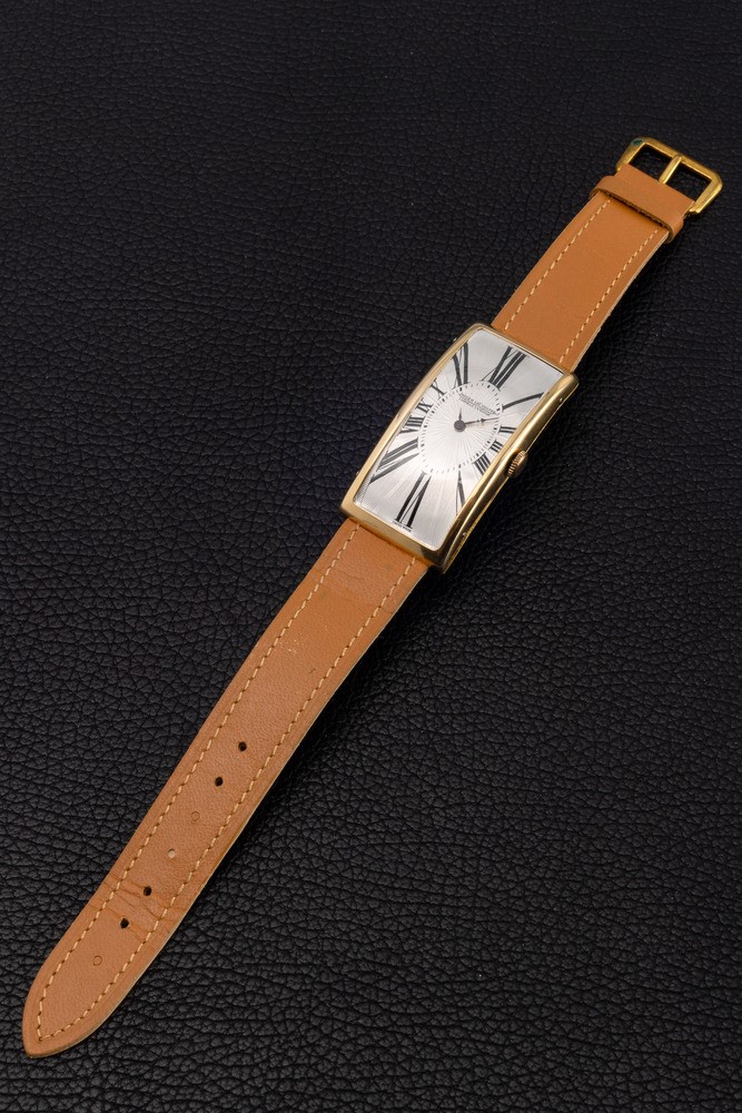 Jaeger-lecoultre - Affascinante Tank Allongè in Oro Giallo 18k, Quadrante Argentè con Lavorazione...
