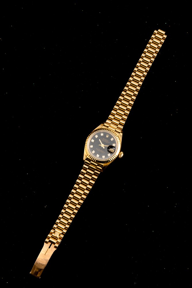 Rolex - Elegante Deatejust Lady Ref 69178 in Oro Giallo 18k con Quadrante Nero con Indici Brillan...