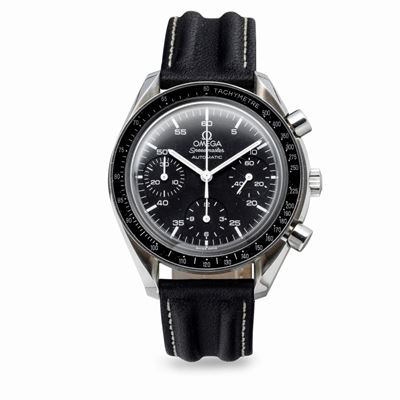 Iconico e Sportivo Cronografo Speedmaster Reduced Tre Contatori, in Acciaio Inossidabile, con Sca...