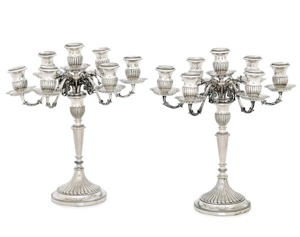 Two candle holders, Florence, 1900s