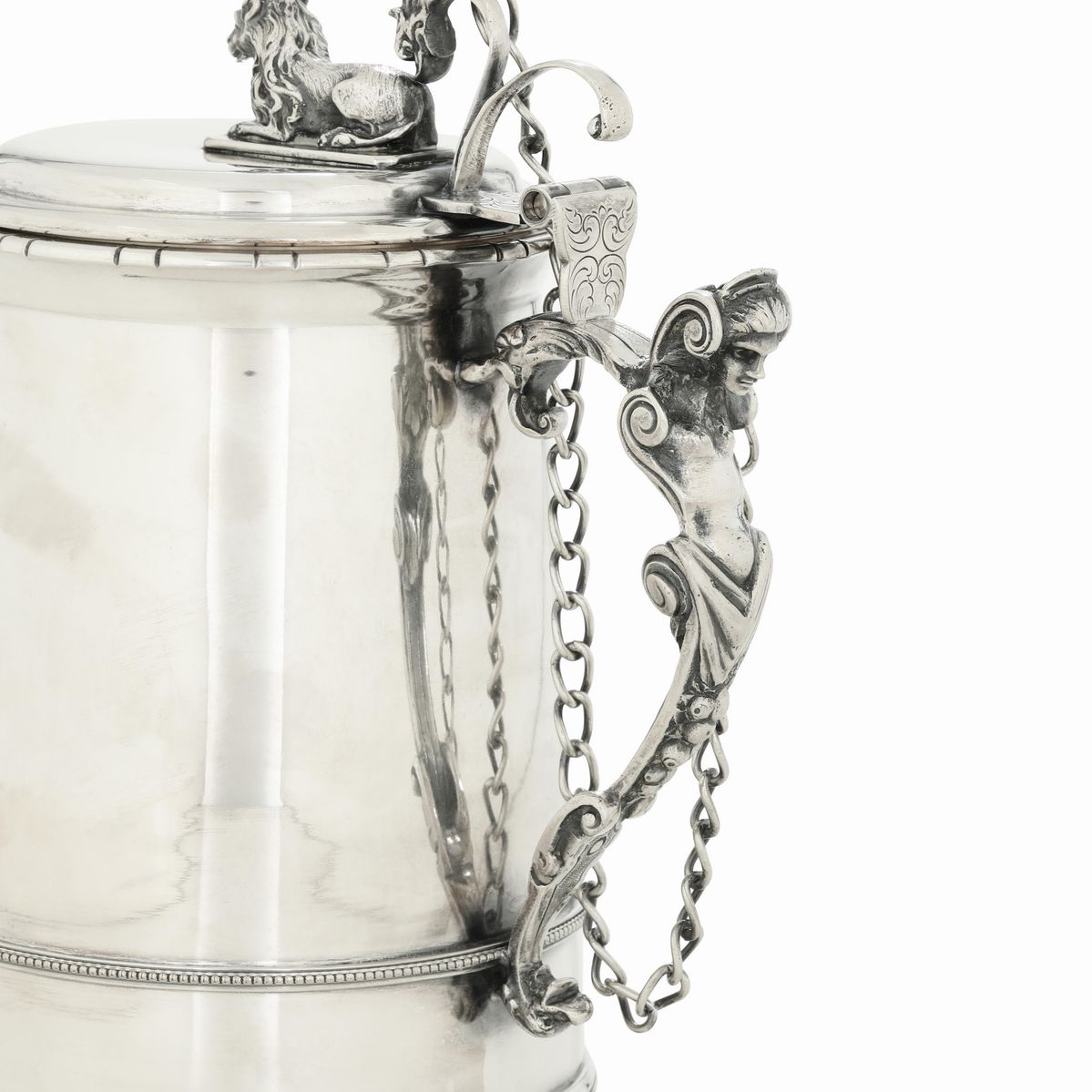 Tankard. Marchi di Fantasia Ad Imitazione Dell'argenteria Antica. Manifattura Europea (hanau?), X...