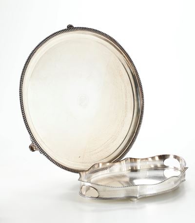 Grande Salver e Vassoio Traforato in Metallo
