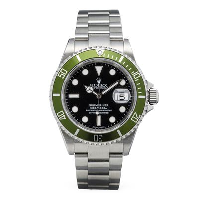 Iconico e Sportivo Submariner 16610 LV del 50° Anniversario, con Ghiera Girevole Verde, in Acciai...